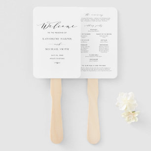 Éventail Programme de mariage minimaliste à l'écriture déli