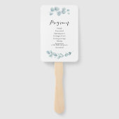 Éventail Programme de mariage minimaliste aquarelle verte (Dos)