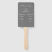 Éventail Programme de mariage minimaliste chic gris et blan (Dos)