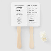 Éventail Programme de mariage minimaliste moderne Ventilate (Devant et derrière)