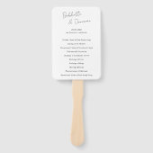 Éventail Programme de mariage minimaliste noir et blanc mod (Devant)