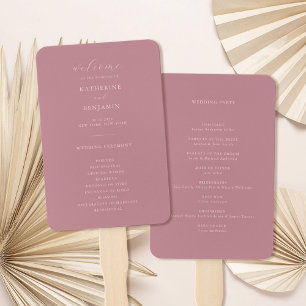 Éventail Programme de mariage minimaliste pour Rose Dusty m