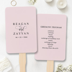 Éventail Programme de mariage minimaliste rose fuchsia