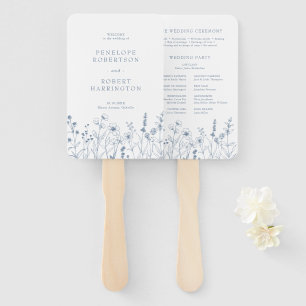 Éventail Programme de mariage minimaliste simple des Fleurs