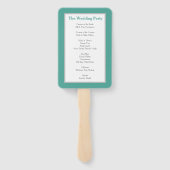 Éventail Programme de mariage minimaliste turquoise et gris (Dos)