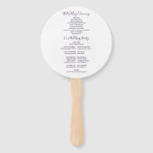 Éventail Programme de mariage minimaliste violet (Dos)