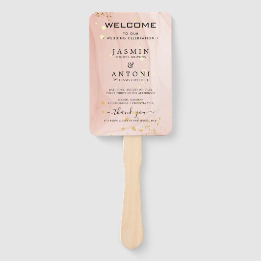 Éventail Programme de mariage moderne (Devant)