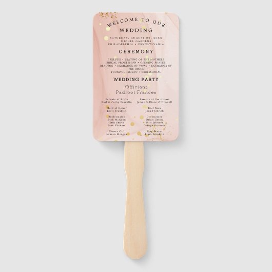 Éventail Programme de mariage moderne (Dos)