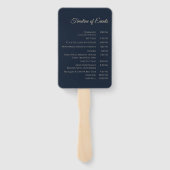 Éventail Programme de mariage-moderne Abstrait-bleu et or (Dos)