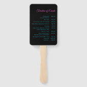 Éventail Programme de mariage-moderne Abstrait-bleu et rose (Dos)