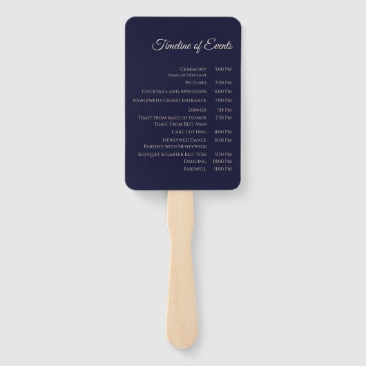 Éventail Programme de mariage-moderne Abstrait-Bleu Violet  (Dos)