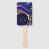 Éventail Programme de mariage-moderne Abstrait-Bleu Violet (Devant)