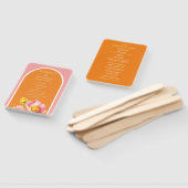 Éventail Programme de mariage moderne aux coquelicots roses (Non-assemblé)