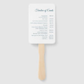 Éventail Programme de mariage - Moderne Bleu et Or- (Dos)