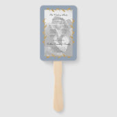 Éventail Programme de mariage moderne bleu poussiéreux avec (Dos)