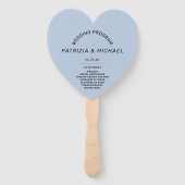 Éventail Programme de mariage moderne bleu poussiéreux avec (Devant)