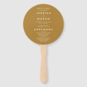 Éventail Programme de mariage moderne Boho Earth Tone Circl (Devant)