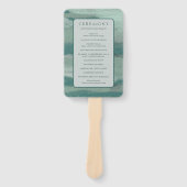 Éventail Programme de mariage moderne chic côtier abstrait  (Devant)