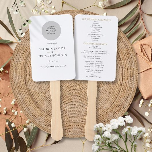 Éventail Programme de mariage moderne élégant avec logo