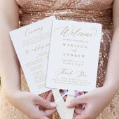 Éventail Programme de Mariage Moderne Élégant Calligraphie