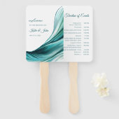 Éventail Programme de mariage-Moderne Émeraude Vert- (Devant et derrière)