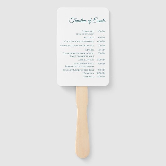 Éventail Programme de mariage-Moderne Émeraude Vert- (Dos)