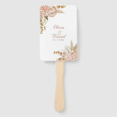 Éventail Programme de mariage moderne en herbe de Pampas fl (Devant)