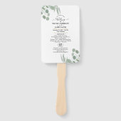 Éventail Programme de mariage moderne et chic avec feuillag (Devant)