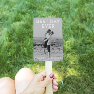 Éventail Programme de mariage moderne Fans Best Day avec ph