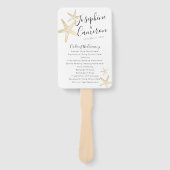 Éventail Programme de mariage moderne Gold Starfish Beach (Devant)