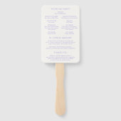 Éventail Programme de mariage moderne Lilac élégant (Dos)