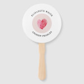 Éventail PROGRAMME DE MARIAGE moderne mignon coeur d'emprei (Devant)