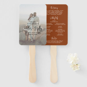 Éventail Programme de mariage moderne minimaliste en cuivre