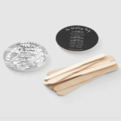 Éventail Programme de mariage moderne noir blanc floral Boh (Non-assemblé)