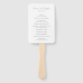 Éventail Programme de mariage moderne noir et blanc épuré (Devant)