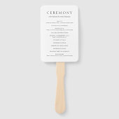 Éventail Programme de mariage moderne noir et blanc propre (Devant)