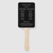 Éventail Programme de mariage moderne noir gras (Dos)