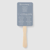 Éventail Programme de mariage moderne poussiéreux bleu et a (Dos)