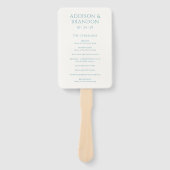 Éventail Programme de mariage moderne sarcelle élégant (Devant)