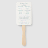 Éventail Programme de mariage moderne sarcelle élégant (Dos)