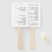 Éventail Programme de mariage moderne simple et élégant (Devant et derrière)