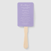 Éventail Programme de mariage moderne Sydney Lavender (Devant)