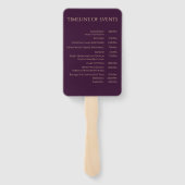 Éventail Programme de mariage-moderne violet Fuchsia et or- (Dos)