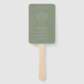 Éventail Programme de mariage Monogramme de feuillage Botan (Dos)