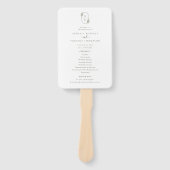 Éventail Programme de mariage Monogramme de feuillage Botan (Devant)