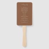 Éventail Programme de mariage Monogramme de feuillage Botan (Dos)