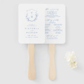 Éventail Programme de mariage monogramme de la crête botani (Devant et derrière)