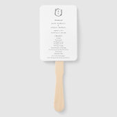 Éventail Programme de mariage Monogramme de la crête botani (Devant)