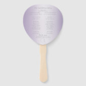 Éventail Programme de mariage | Monogramme Lilac Shimmer St (Dos)