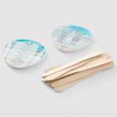 Éventail Programme de mariage | Monogramme moderne Plage gé (Non-assemblé)